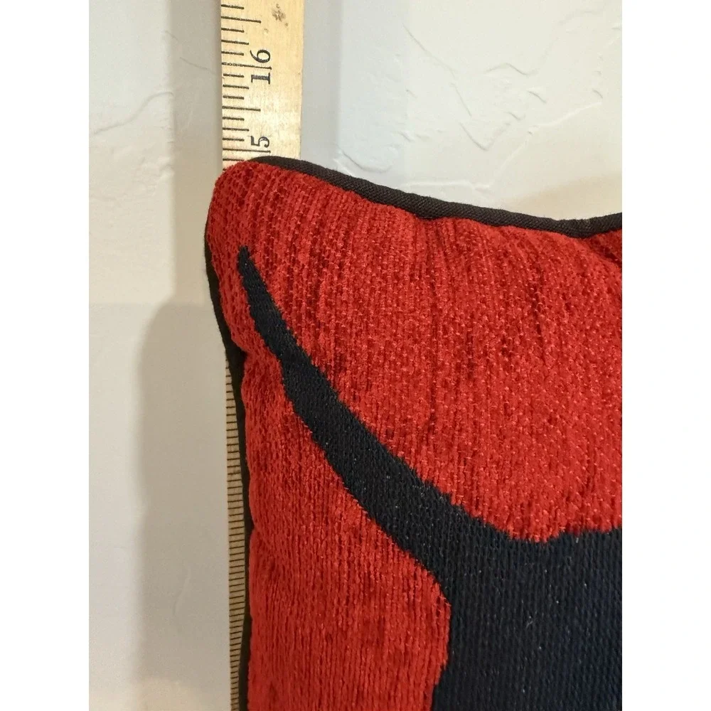 Vintage Tapestry Throw Pillow Cats Red Black 15